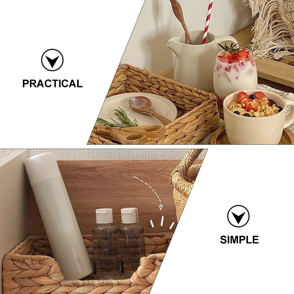1pc Baskets Handmade Woven Natural Home Decoration Desktop Organizer for Fruits CosmeticsWater Hyacinth