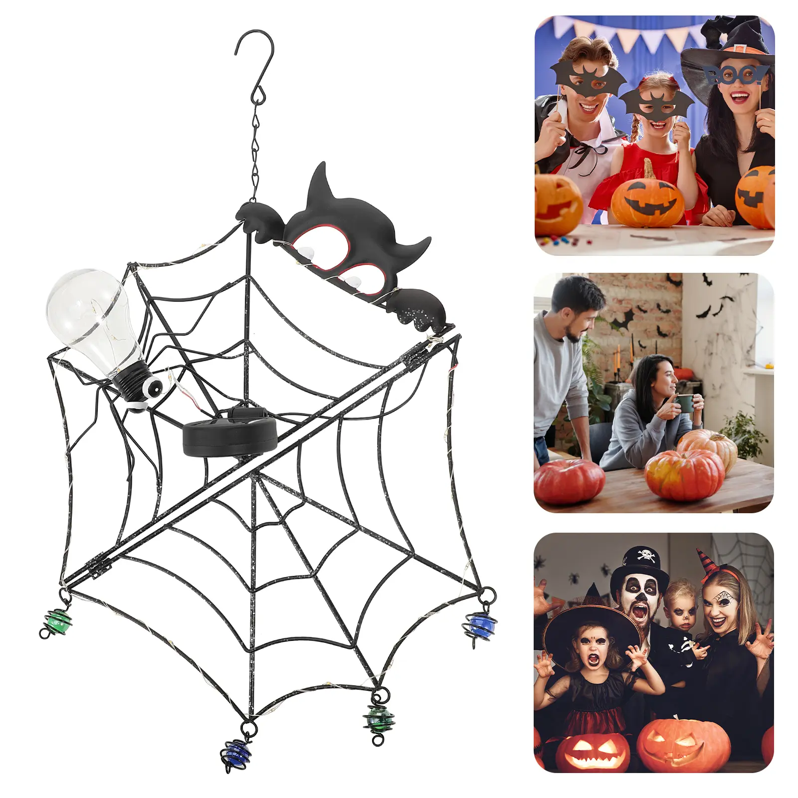 Spiderweb Hanging Durable Plastic Door Front Yard Decor Outdoor Indoor Spider Lights Wall Door Home Embellishment Easy Clean