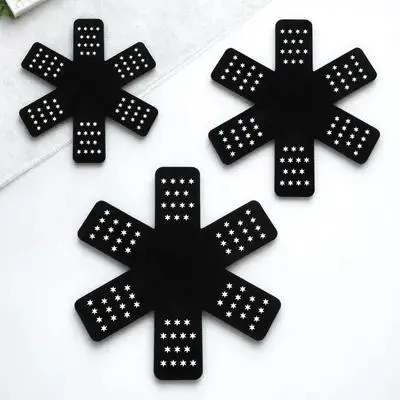 3 Pcs Black Felt Pot Protectors Stacking Heat Resistant Anti Slip Pan Mats Cookware Table Decor Protective Pads Kitchen Barware
