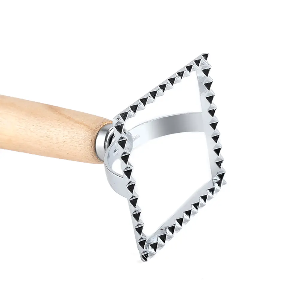 Stainless Steel Biscuit Mold Cookie Embossed Pastry Tool Wooden Handle Food Grade Safe Easy to Use Practical Utensil