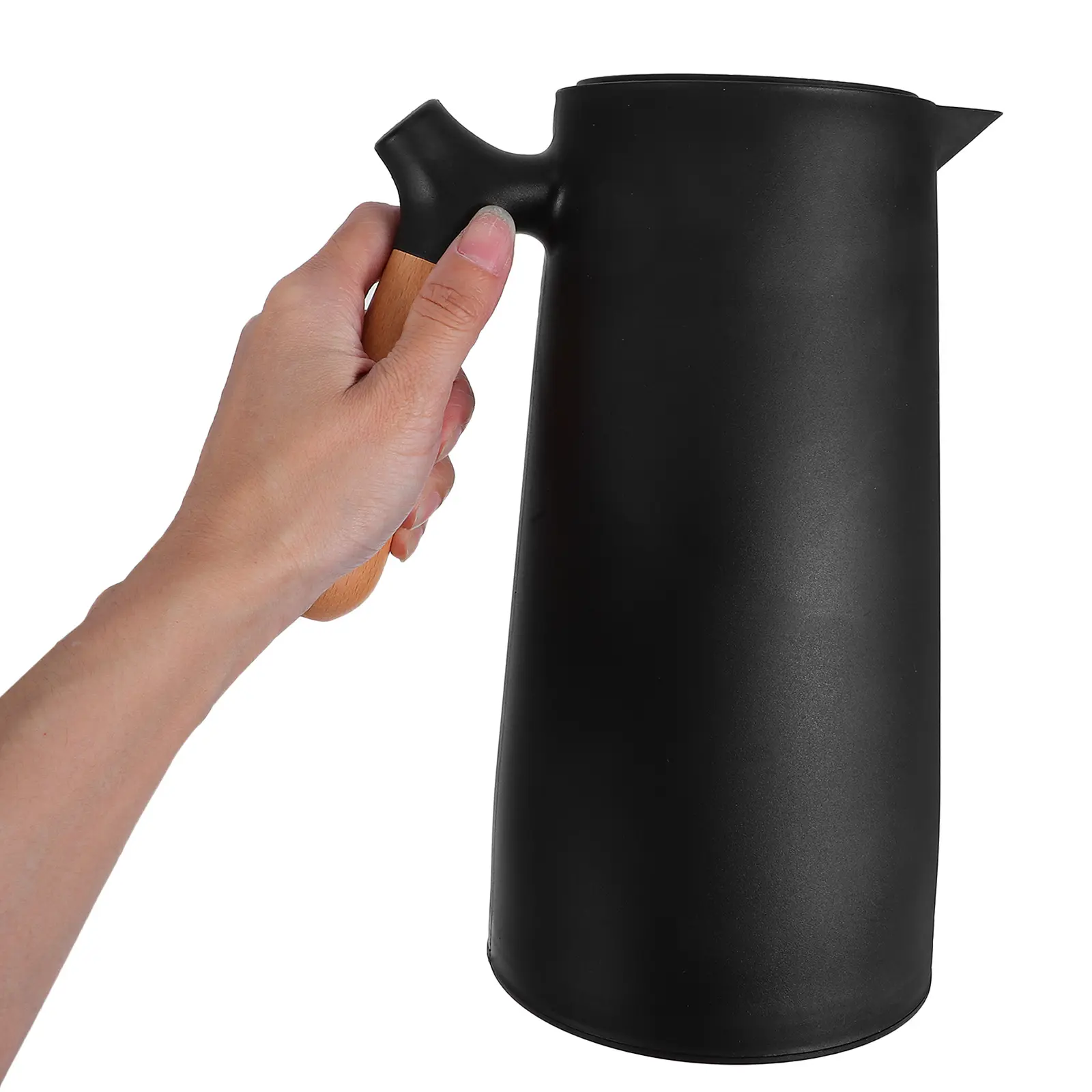 Odorless Large Capacity Insulated Warm Keeping Kettle Plastic Shell Glass Liner Wood Household Thermal Bottle 1L 1Pc