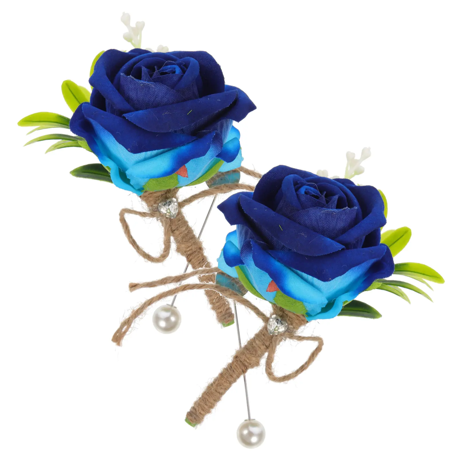 2pcs Flower Boutonniere Brooch Wedding Corsage Decoration For Bride Groom Bridesmaid Men Party Prom Birthday Event Plastic Pin
