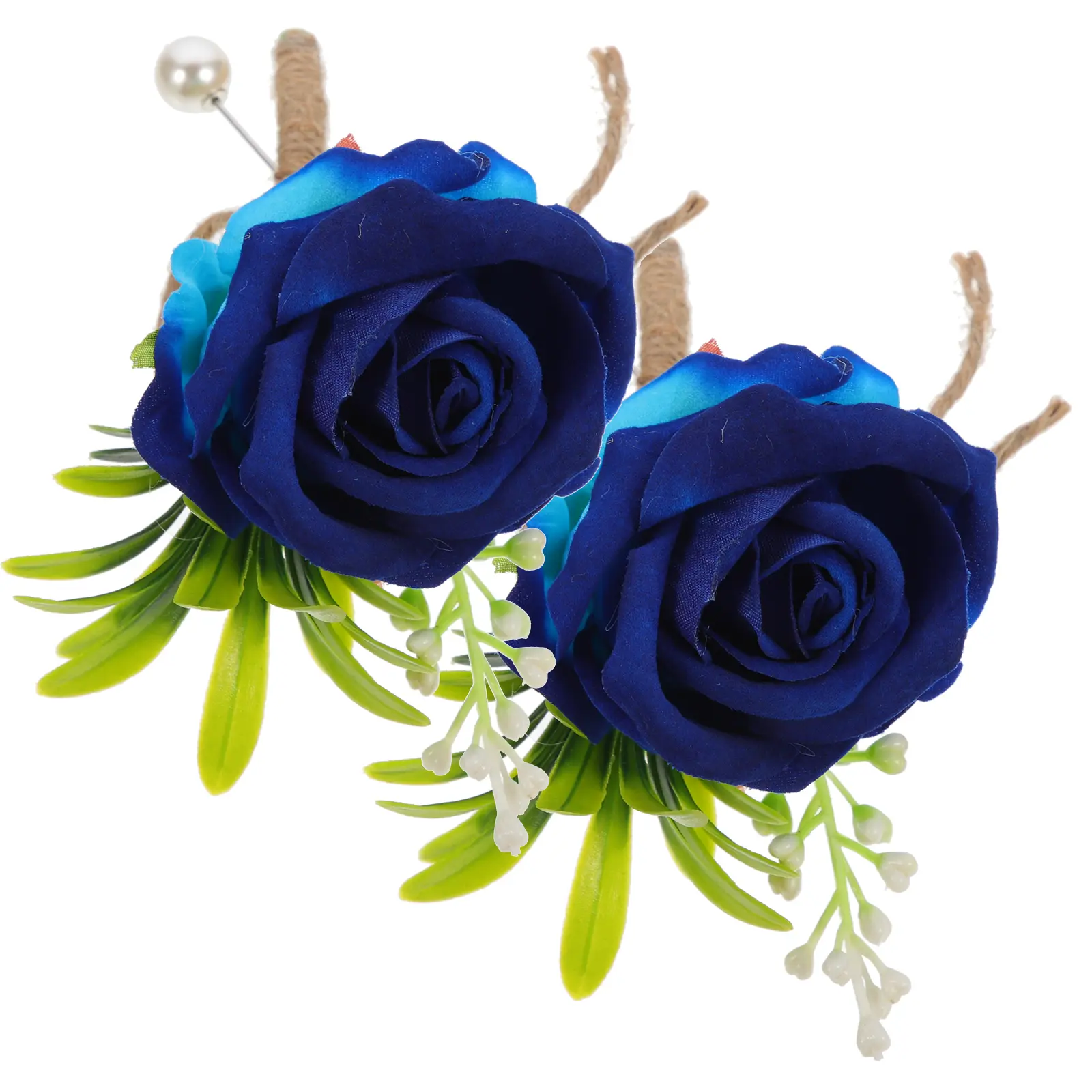 2pcs Flower Boutonniere Brooch Wedding Corsage Decoration For Bride Groom Bridesmaid Men Party Prom Birthday Event Plastic Pin