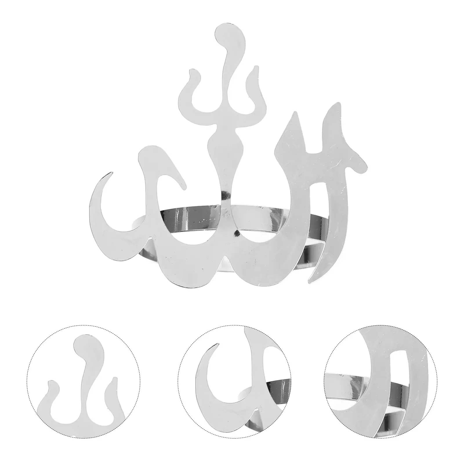 4pcs Silver Napkin Rings Elegant Tableware Party Supplies Wedding Dinner Decoration Metal Napkin Holders Banquet Accessories
