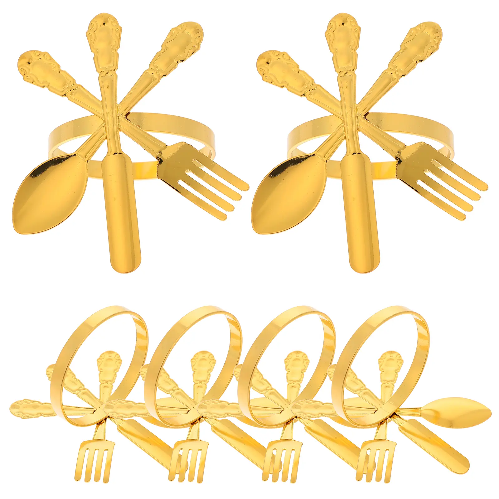 6pcs Metal Napkin Rings Zinc Alloy Elegant Tableware Wedding Party Hotel Stylish Colors Smooth Practical Kitchen Bar