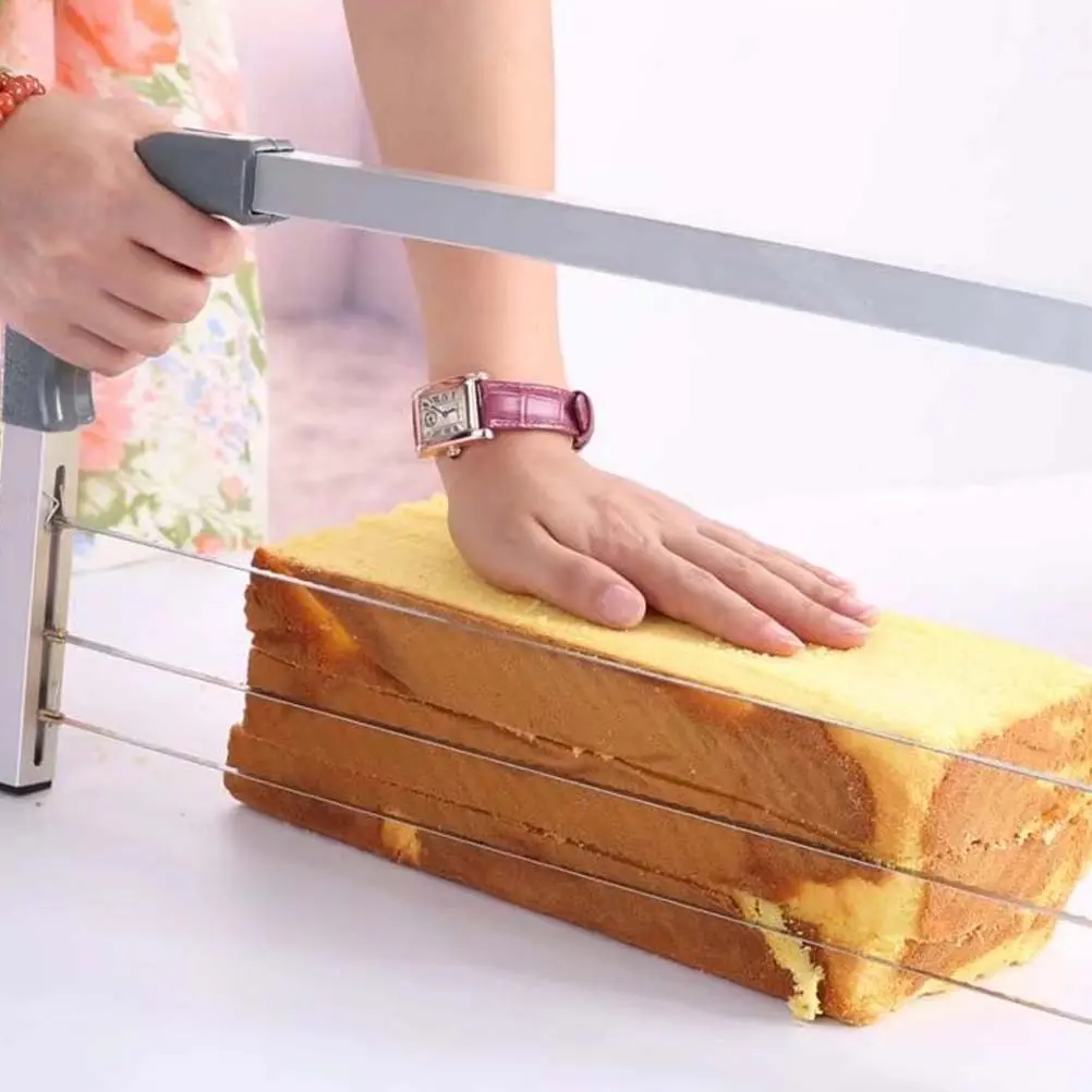 14 Inch Cake Divider Interlayer Slicer Leveler Heavy Duty Stainless Steel Adjustable Professional Cake Leveler 3 Blades