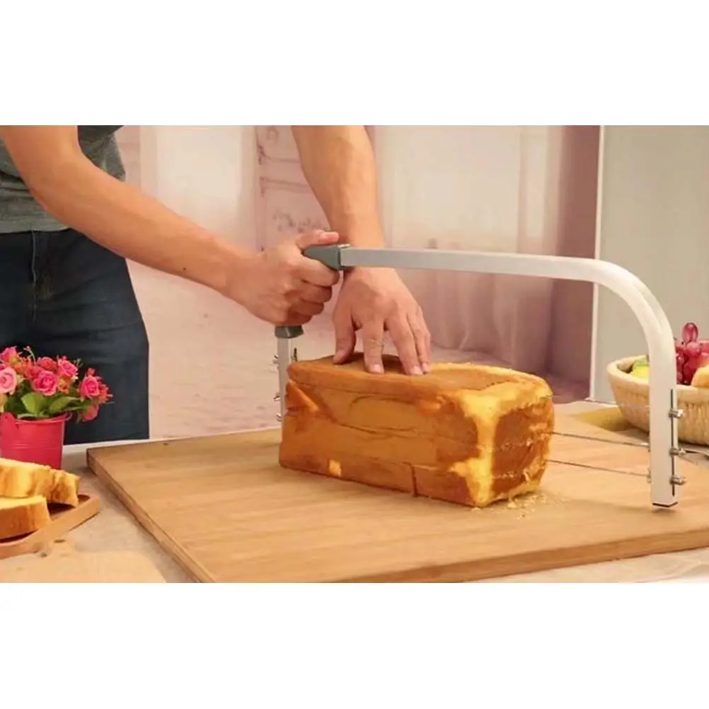 14 Inch Cake Divider Interlayer Slicer Leveler Heavy Duty Stainless Steel Adjustable Professional Cake Leveler 3 Blades