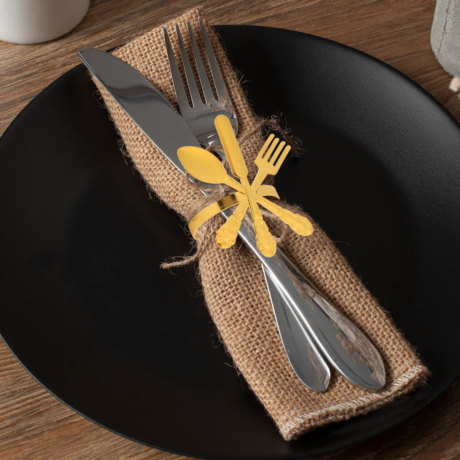 6pcs Metal Napkin Rings Zinc Alloy Elegant Tableware Wedding Party Hotel Stylish Colors Smooth Practical Kitchen Bar