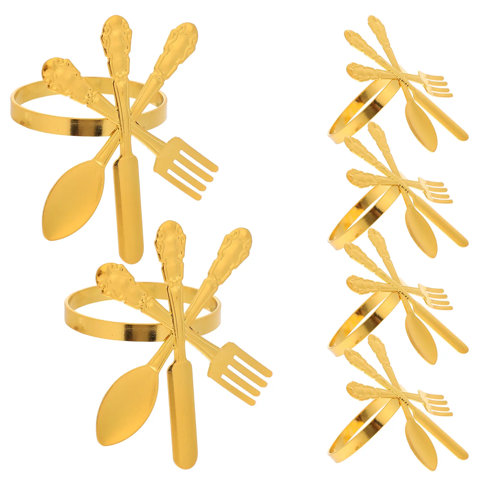 6pcs Metal Napkin Rings Zinc Alloy Elegant Tableware Wedding Party Hotel Stylish Colors Smooth Practical Kitchen Bar