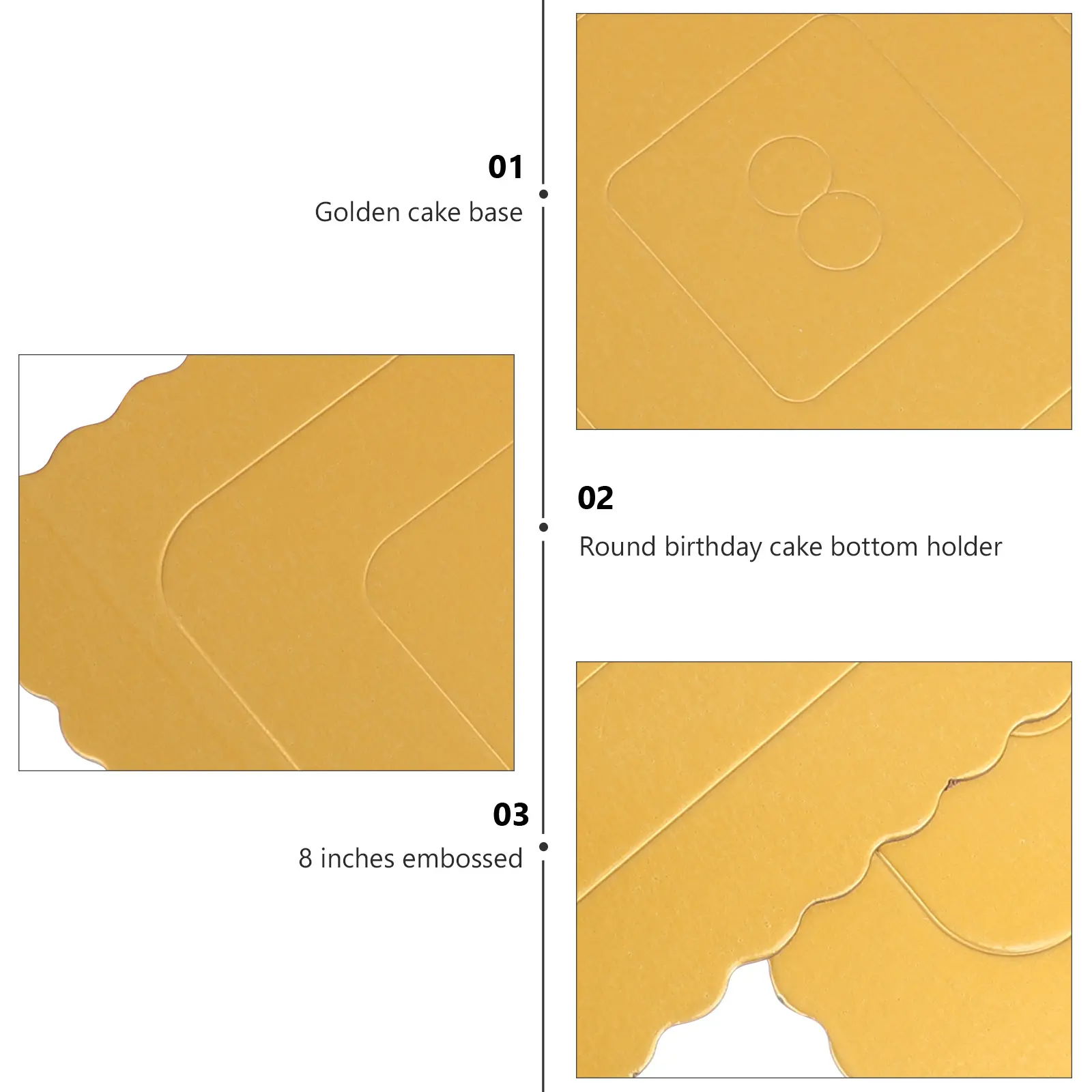10 Pcs Cake Base Plate Golden Trays Rectangle Serving Mini Cardboard Pads Whiteboard Boards Birthday Dessert