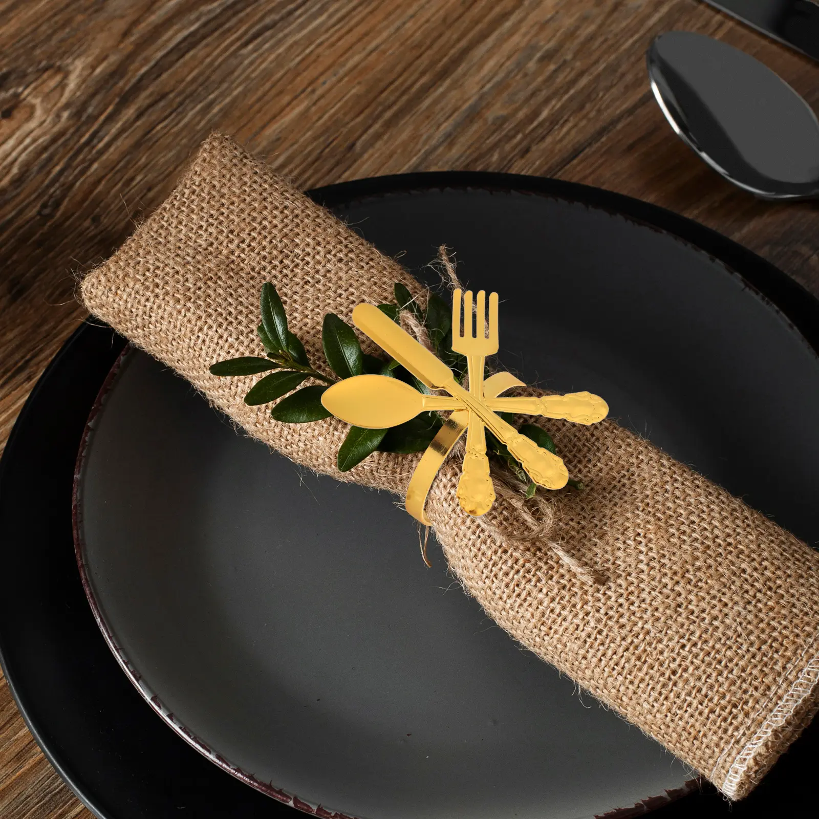 6pcs Metal Napkin Rings Zinc Alloy Elegant Tableware Wedding Party Hotel Stylish Colors Smooth Practical Kitchen Bar