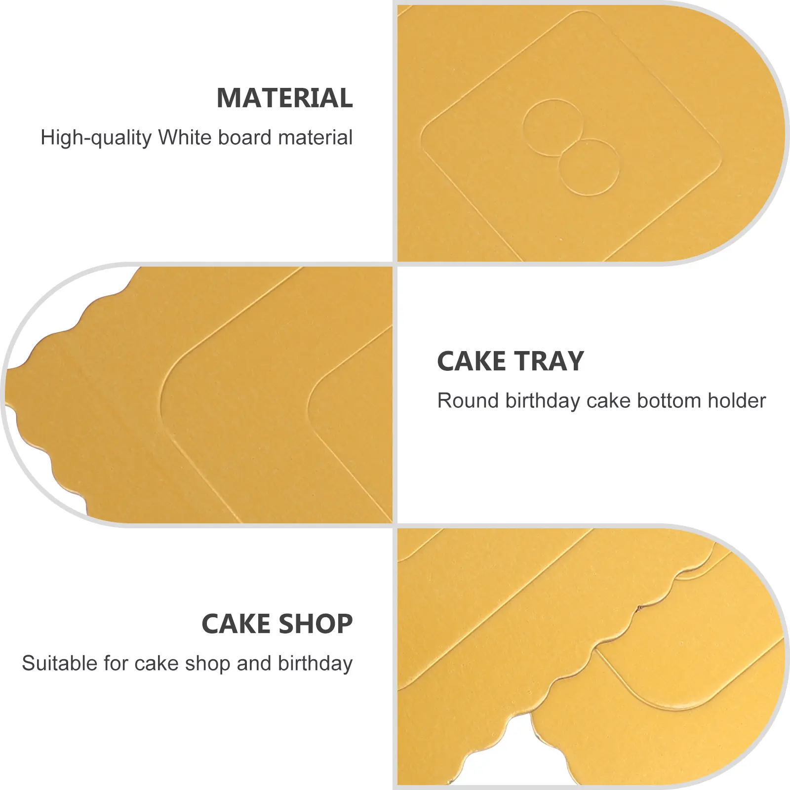 10 Pcs Cake Base Plate Golden Trays Rectangle Serving Mini Cardboard Pads Whiteboard Boards Birthday Dessert