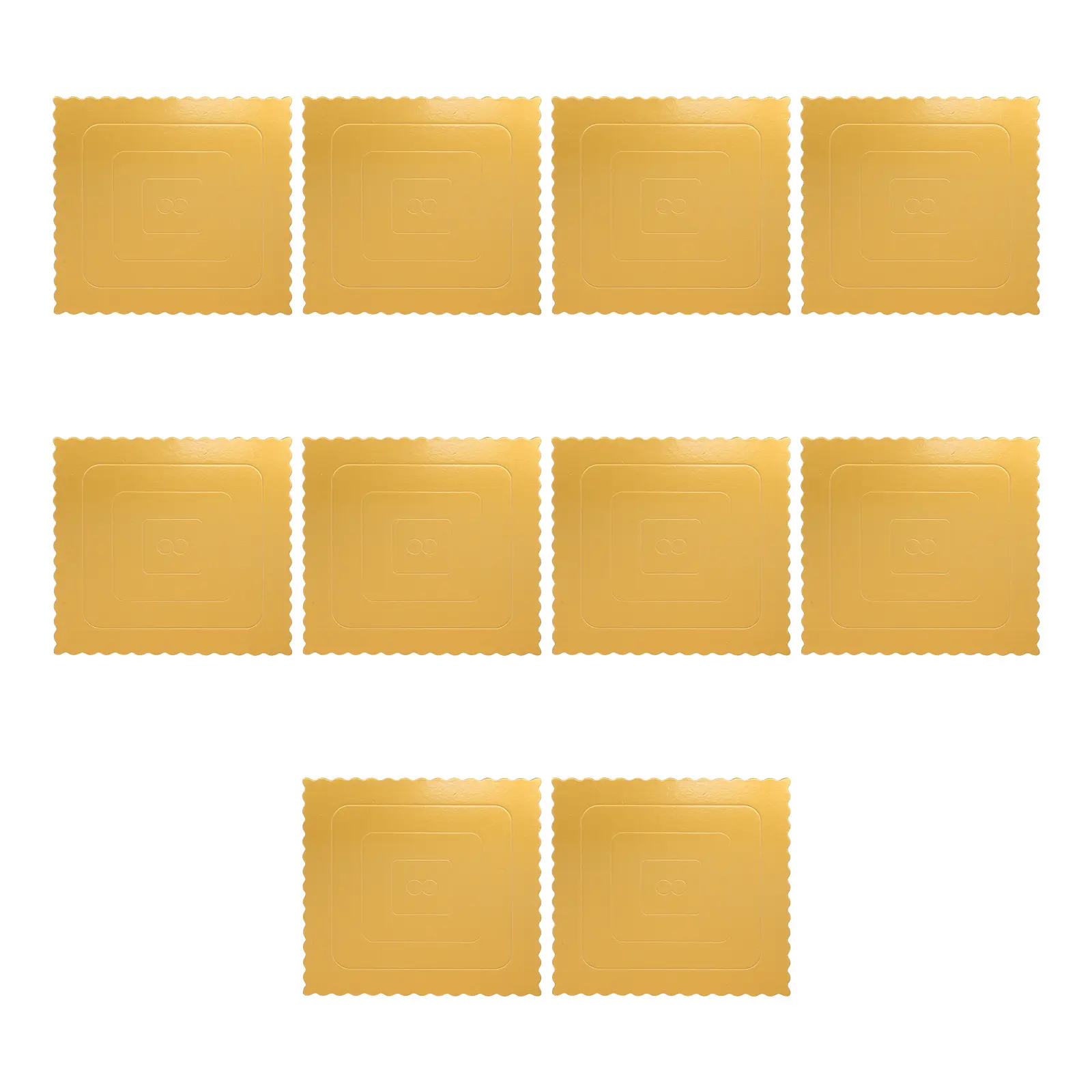 10 Pcs Cake Base Plate Golden Trays Rectangle Serving Mini Cardboard Pads Whiteboard Boards Birthday Dessert