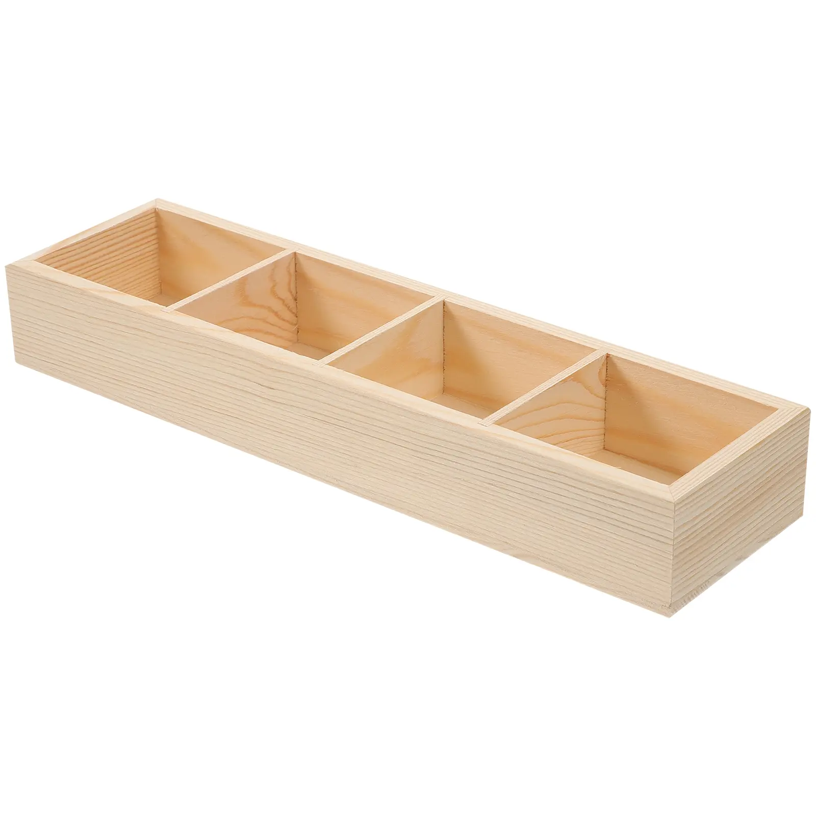 Multi Compartments Storage Box Wooden Texture Tea Bag ganizer Coffee Syrup Holder Sugar Packet Keeper Milk Jug Container