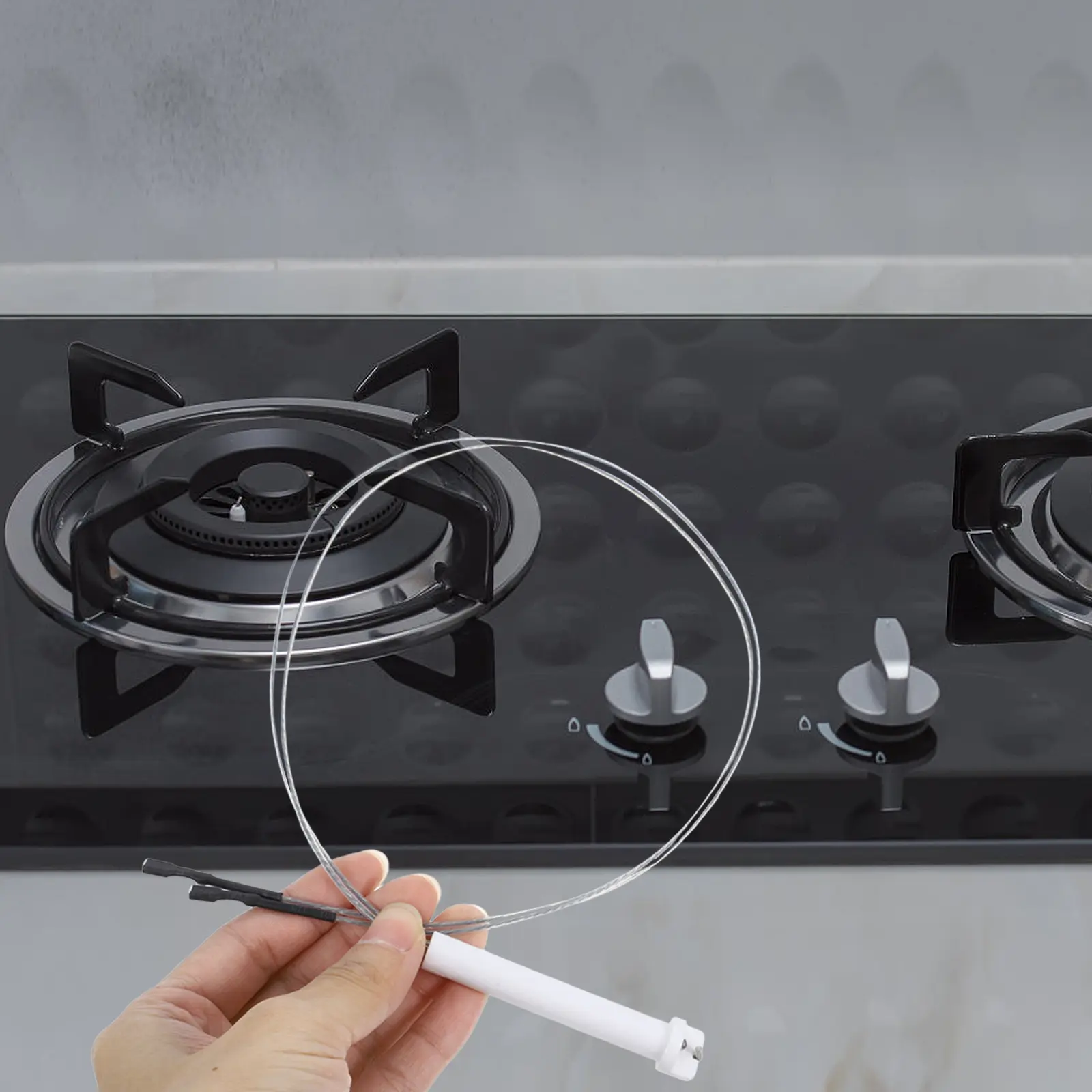 Ceramic Ignition Needle for Commercial Stove Dual Wire Design Universal Furnace Igniters Compatible Grill Wires Durable Ceramic
