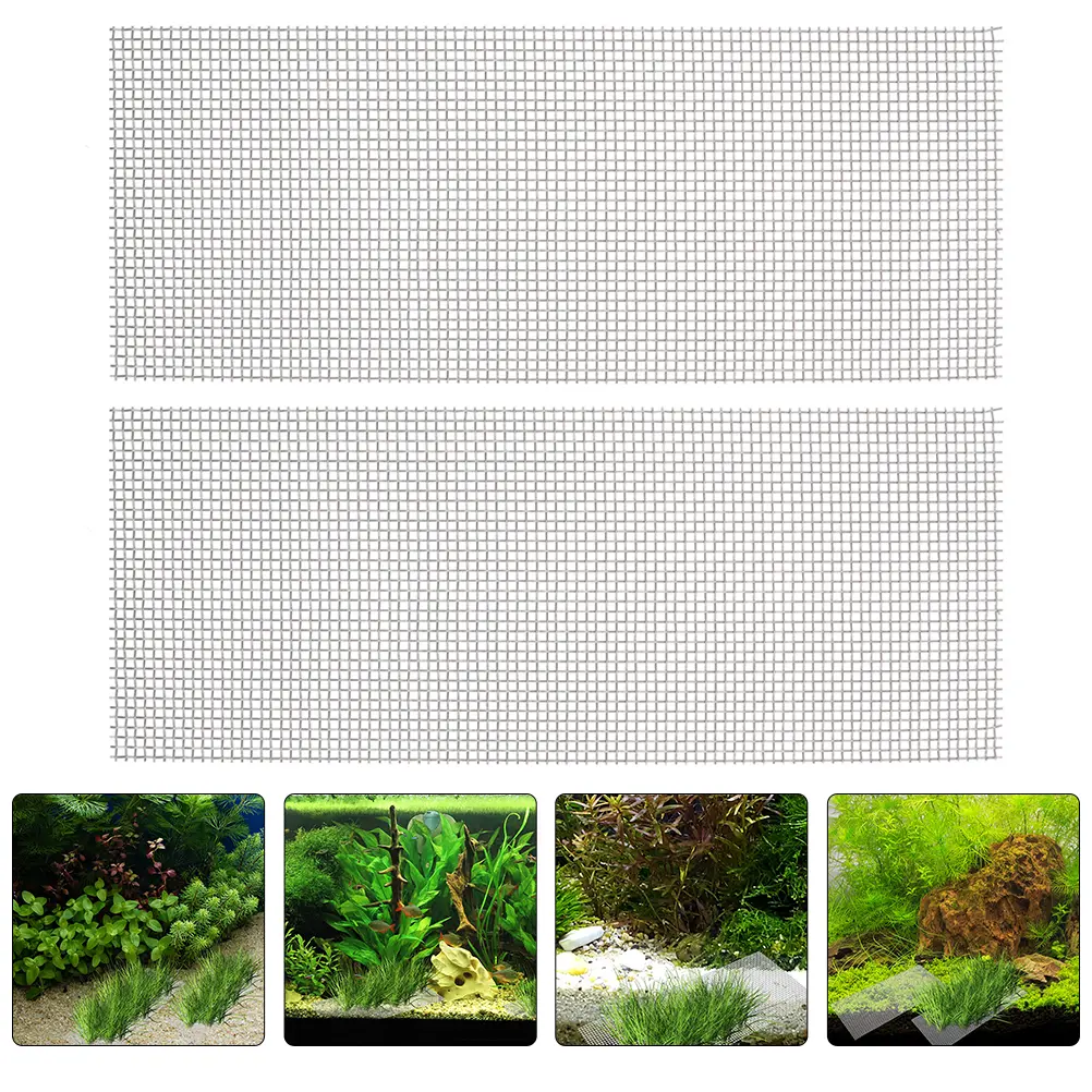2 Pcs Stainless Steel Filter Sheet Aquarium Mesh Pad Sturdy Fish Tank Accessories Bendable Replaceable Accessory
