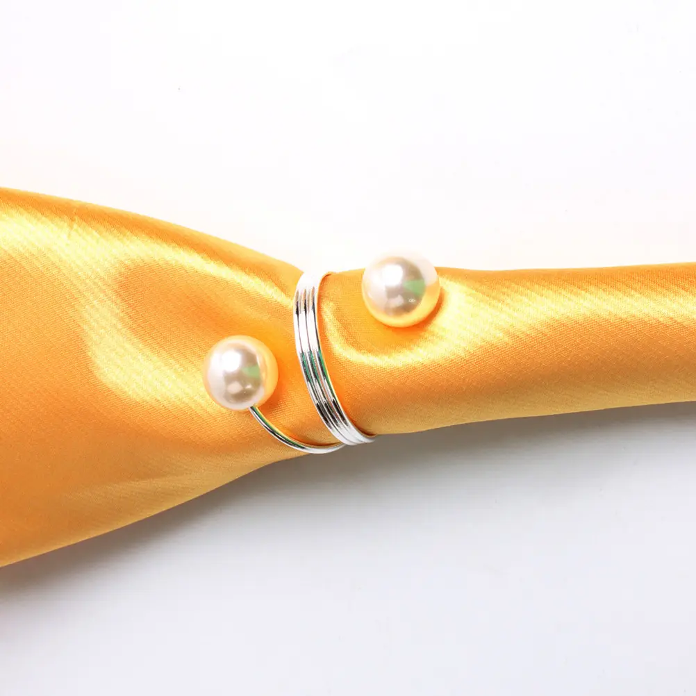 12 Pcs Pearl Napkin Rings Elegant Tableware Accessories Christmas Decoration Serviette Holders For Party Wedding