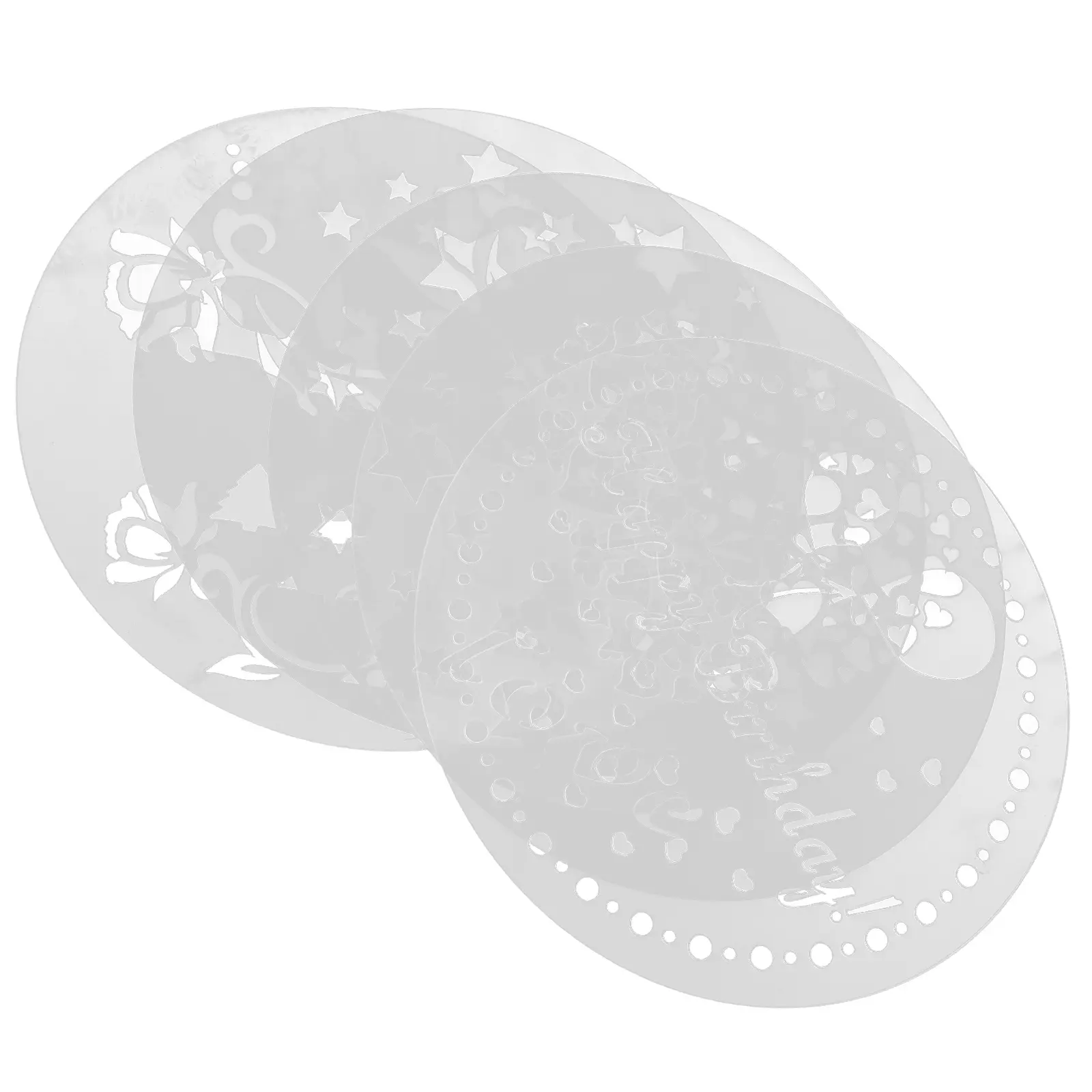 Latte Decoration Stencils Coffee Art Tools Powdered Sugar Sieve Reusable Templates Washable Baking Molds Plastic Safe Cake Decor