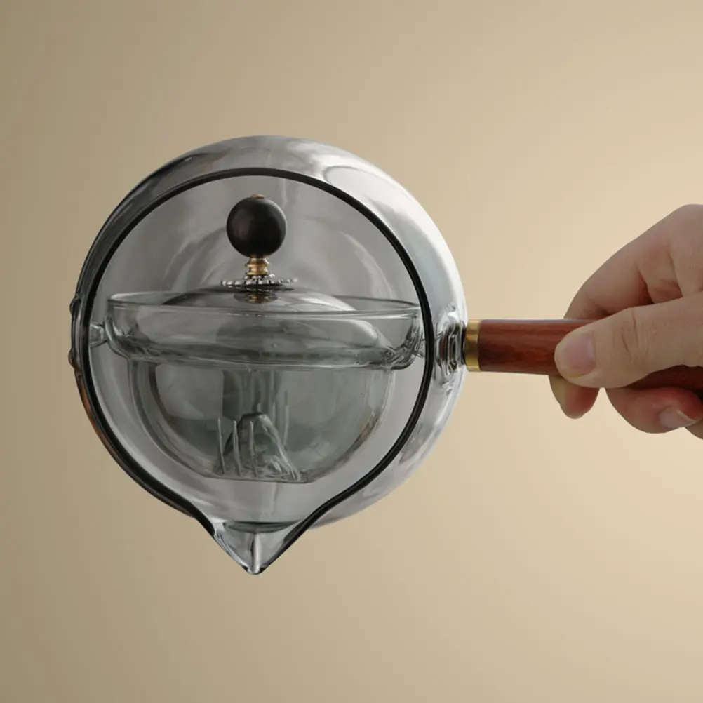Side Handle Glass Tea Kettle Retro Style Filter Teapot Strainer Kettle Vintage Household Kitchen Gadgets