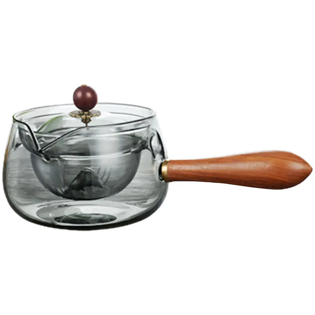 Side Handle Glass Tea Kettle Retro Style Filter Teapot Strainer Kettle Vintage Household Kitchen Gadgets