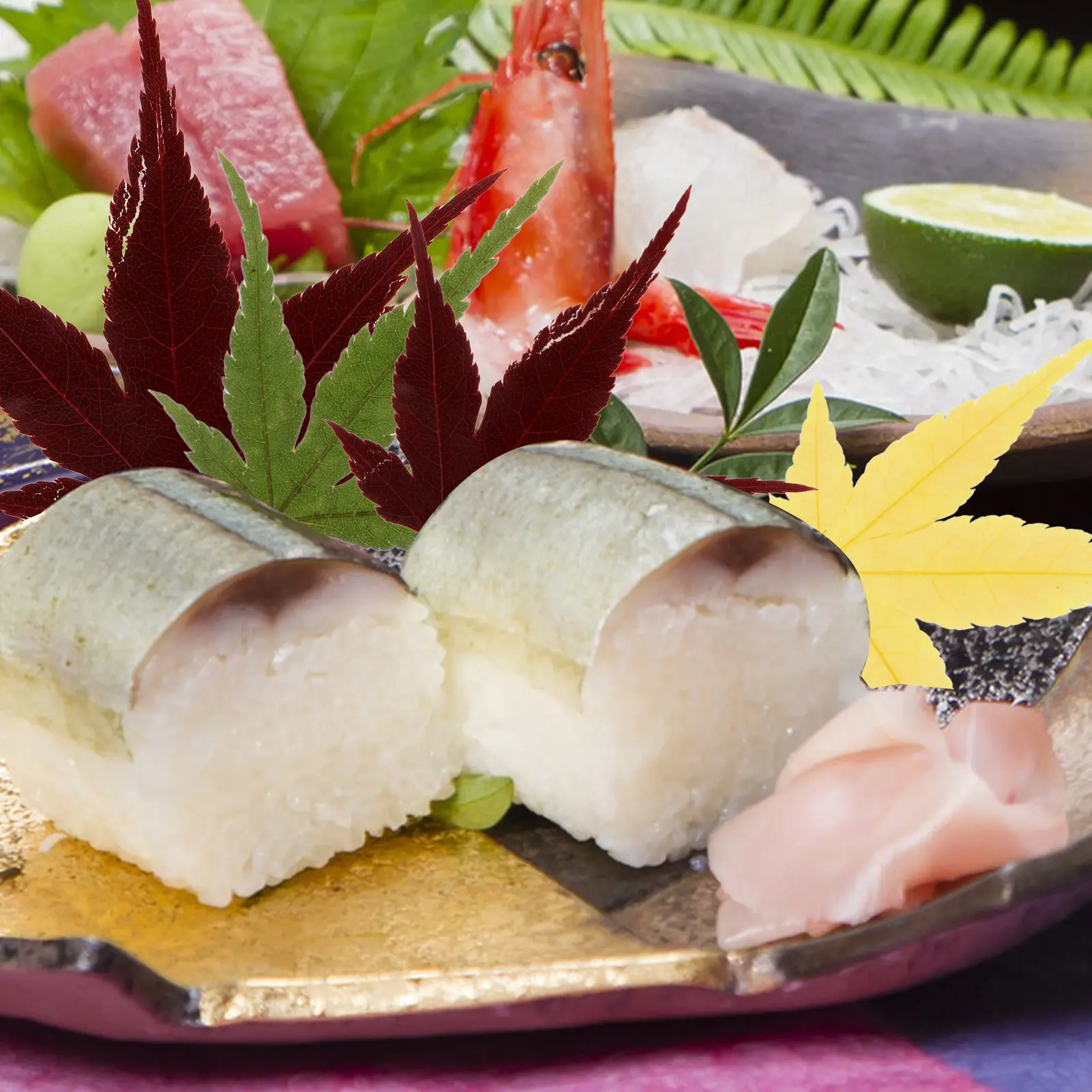 30pcs Maple Red Green Vacuum Tray Food Dish Sushi Leaf Decors Embellishment Food Sushi Leaf Decors Decor Dish Decor
