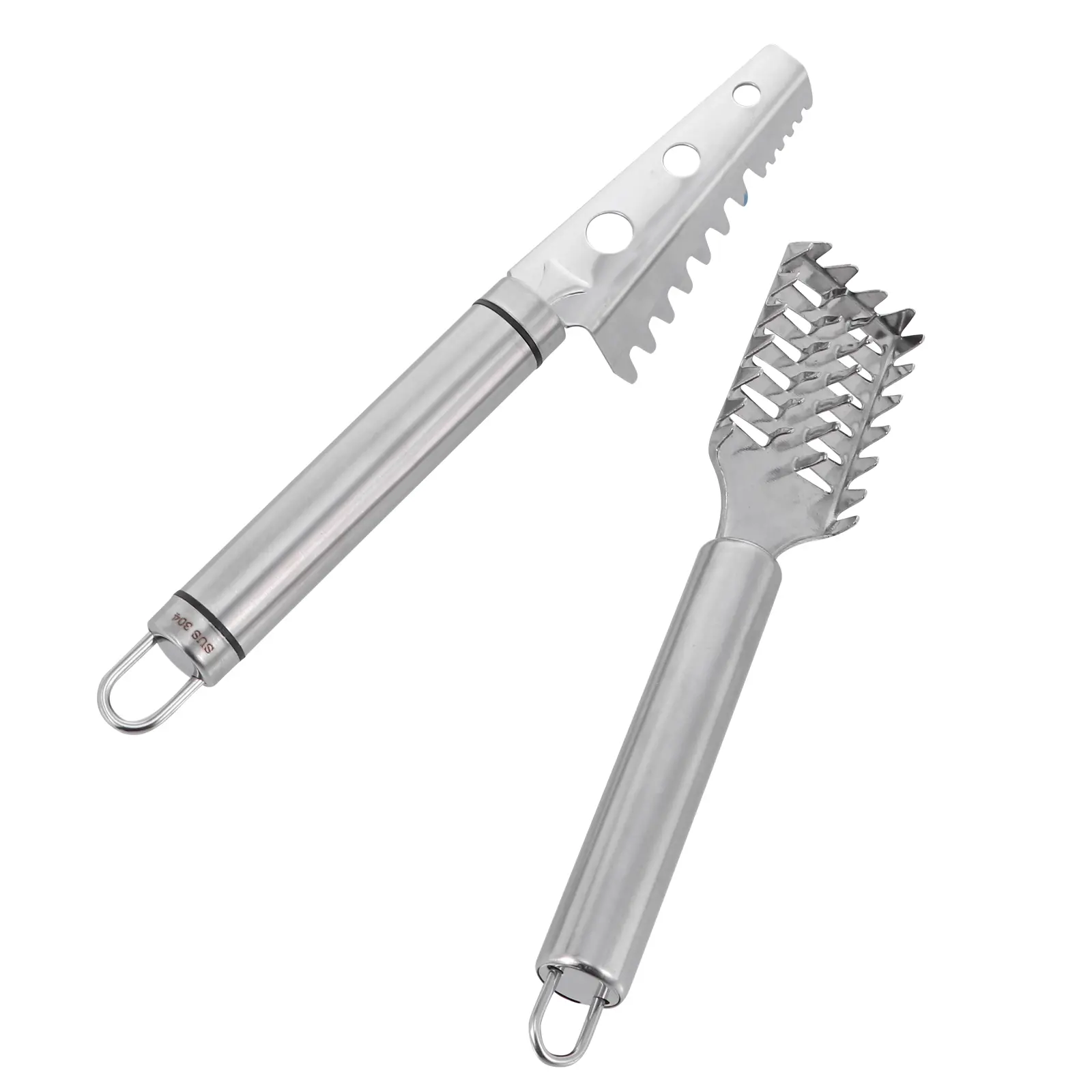 2Pcs Fish Scale Scraper Kitchen Gadgets Skin Cleaner Remover Tool Stainless Steel Picnic Restaurant Use
