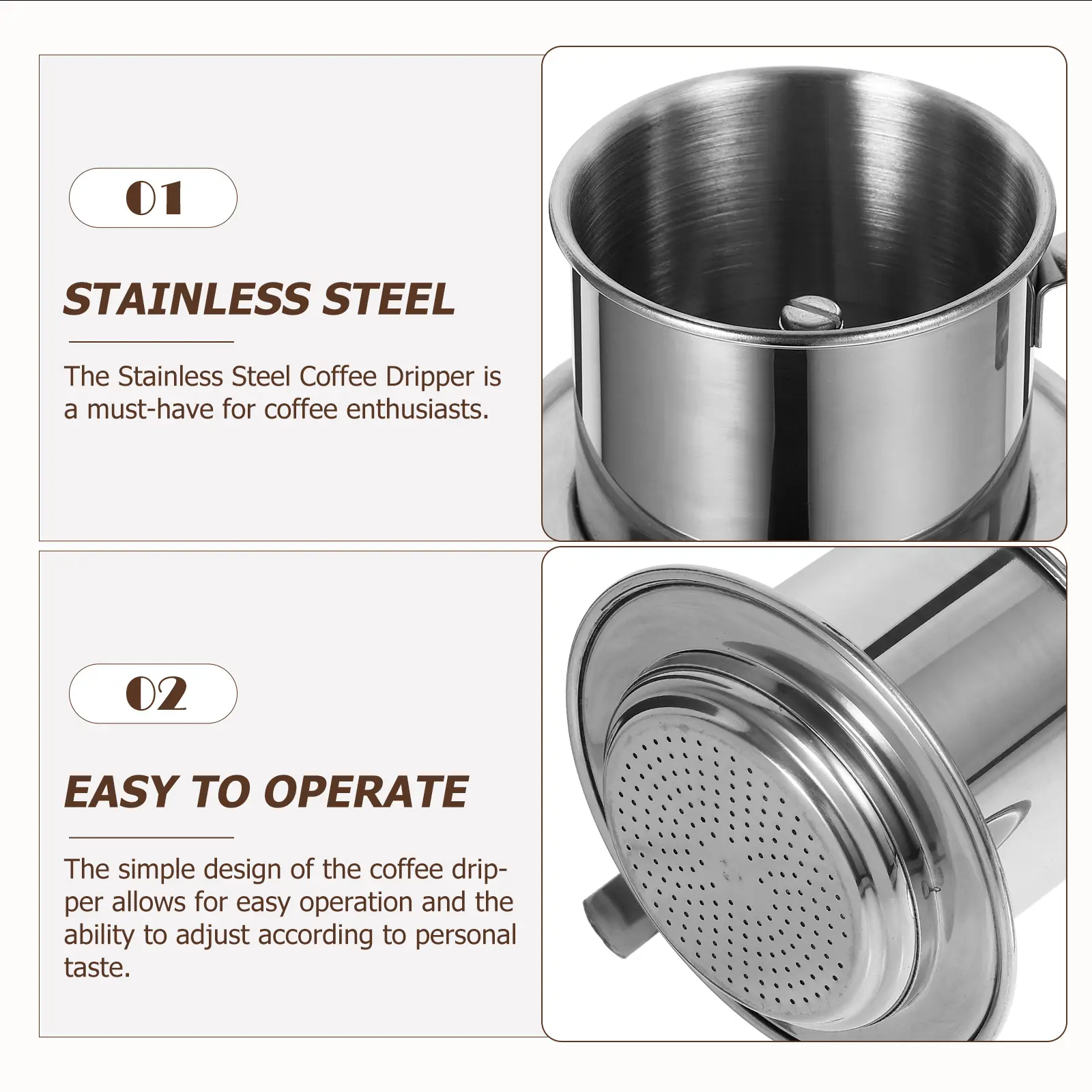Vietnamese Coffee Dripper Stainless Steel Filter Funnel Tool 304 Material Maker Gifts Kitchen Bar Utensils