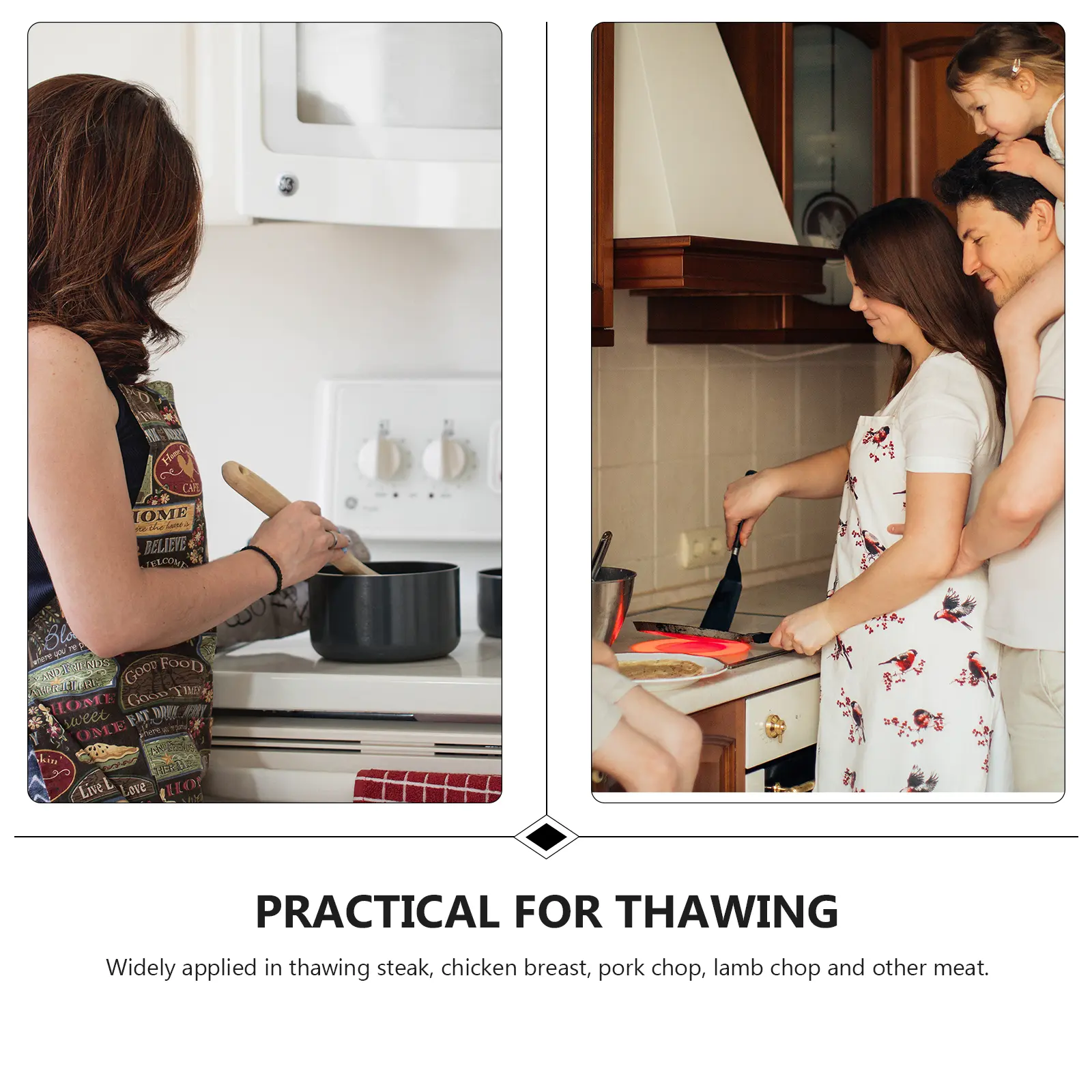 Aluminum Alloy Thawing Plate Fast Defrosting Tray Kitchen Tool Meat Steak Chicken Breast Pork Lamb Practical Easy Clean
