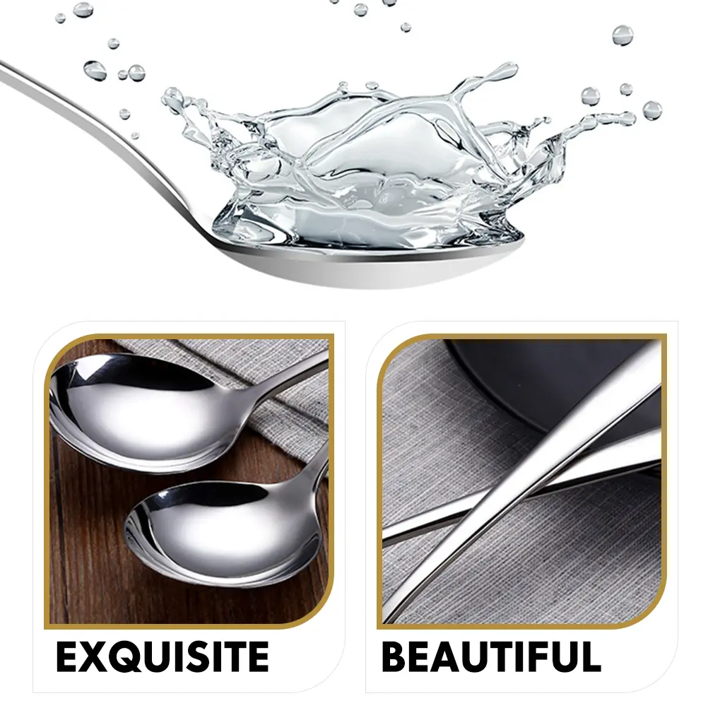 4Pcs Stainless Ice Cream Spoon Dessert Stainless Steel Spoon Scoop Tea Cup Toddler Serving Household Kitchen Utensils