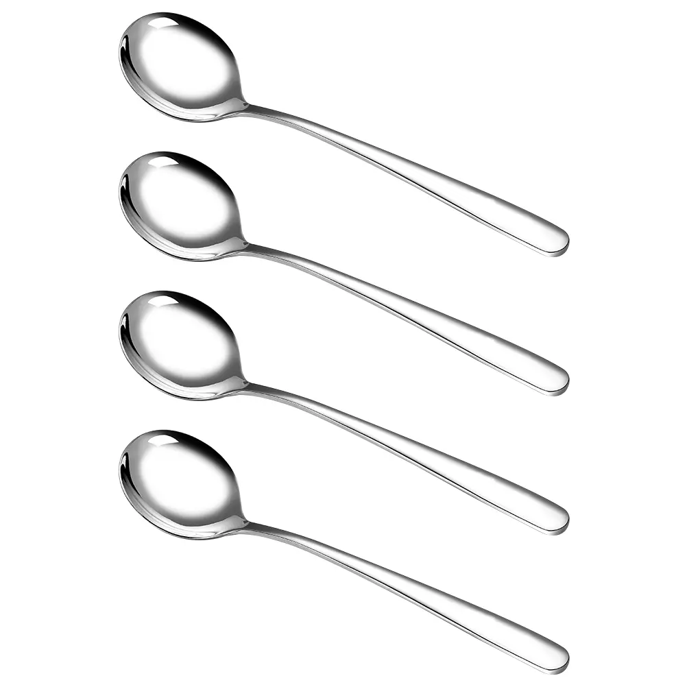 4Pcs Stainless Ice Cream Spoon Dessert Stainless Steel Spoon Scoop Tea Cup Toddler Serving Household Kitchen Utensils