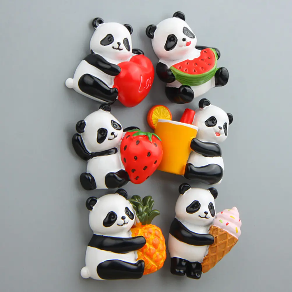 Resin Panda Design Fridge Magnets Refrigerator Accessories Magnetic Sticker Home Decor Three Dimensional nament Gifts Panda