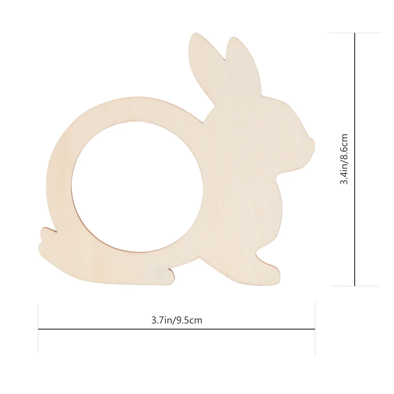 40pcs Wooden Napkin Rings Rabbit Shape Elegant Decor Easter Party Dinner Home Kitchen Bar Accessories Bamboo Dining