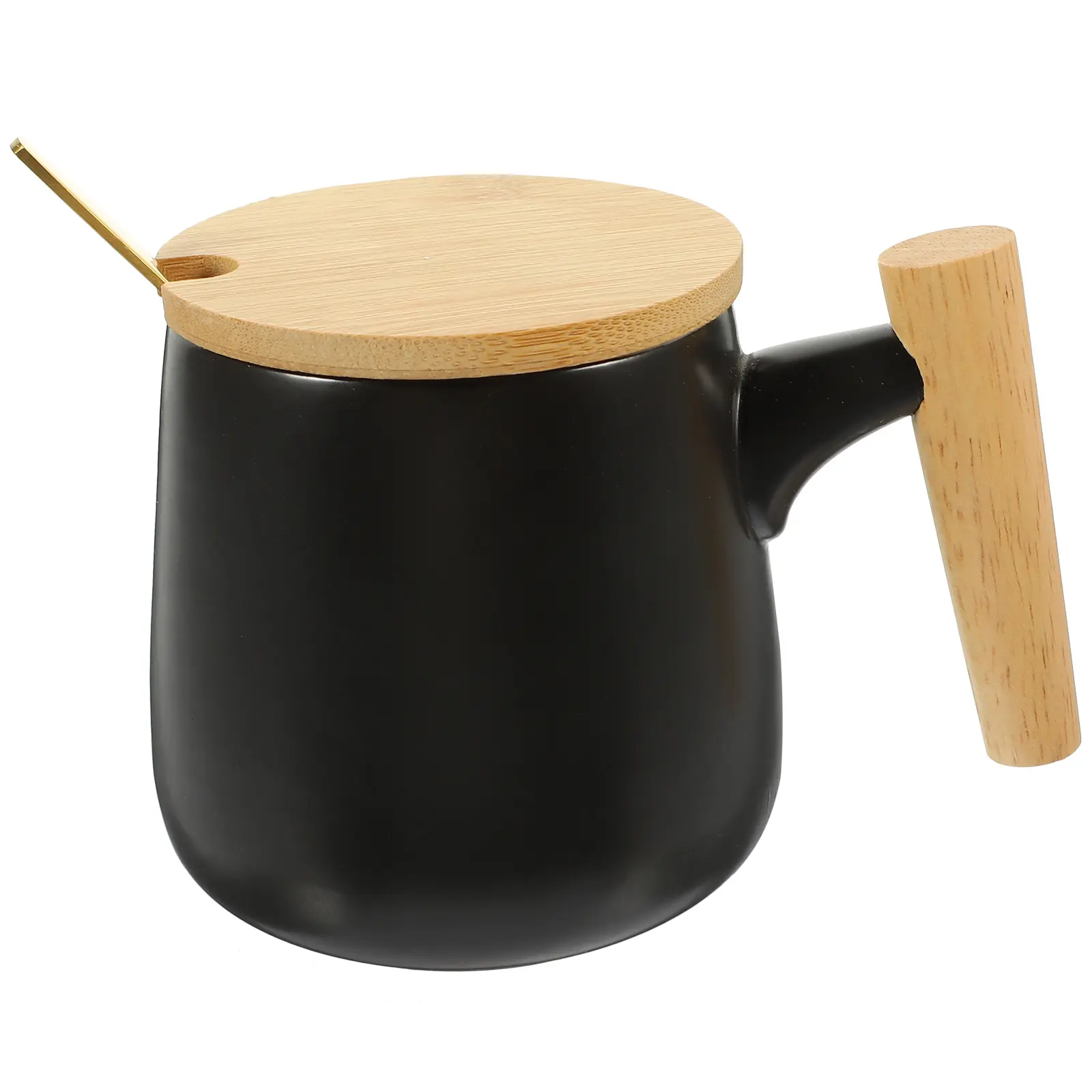 Cool Mugs Ceramic Cup Set Wooden H High Capacity Large Water Mug Travel Coffee Tea Lid Home Office Party Use