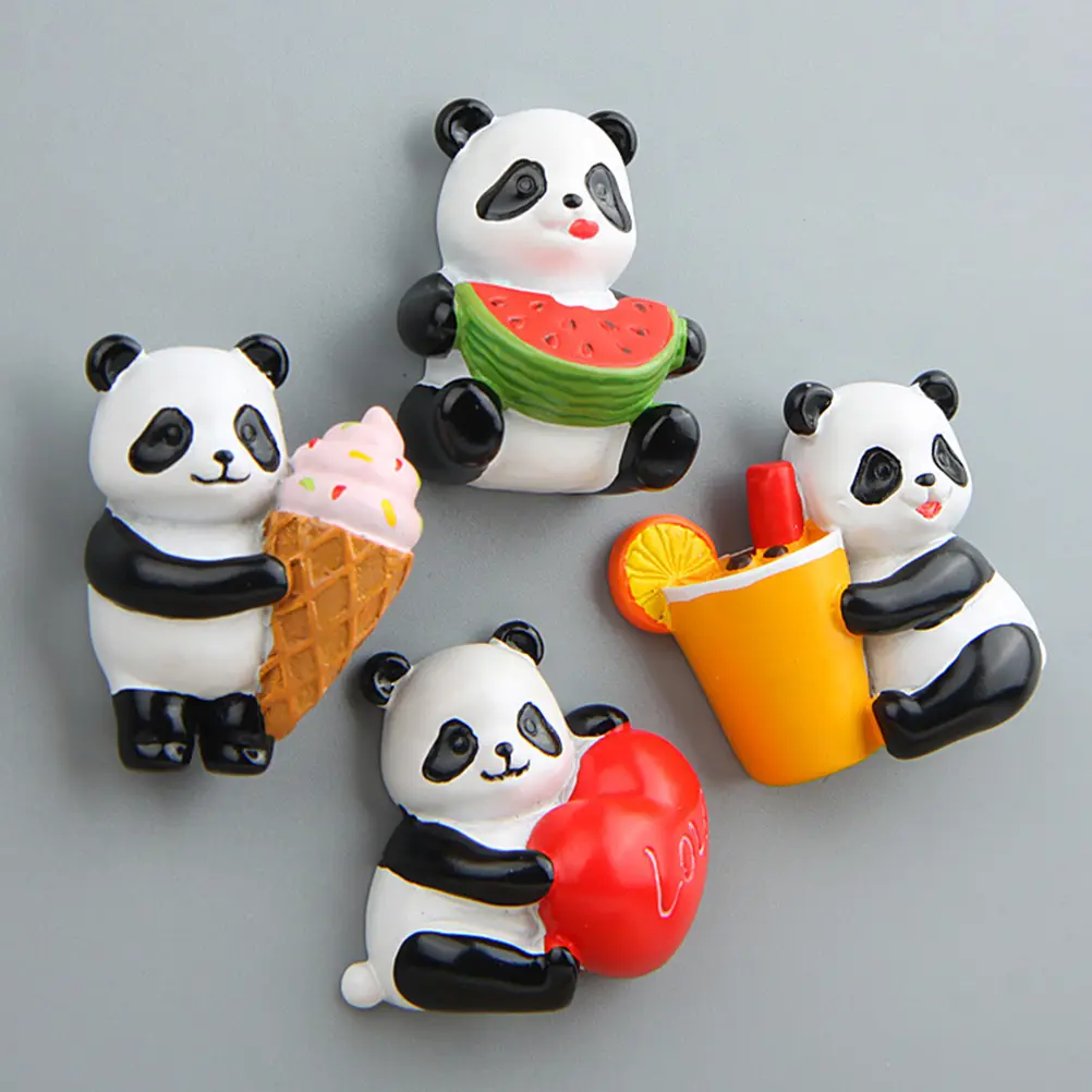 Resin Panda Design Fridge Magnets Refrigerator Accessories Magnetic Sticker Home Decor Three Dimensional nament Gifts Panda