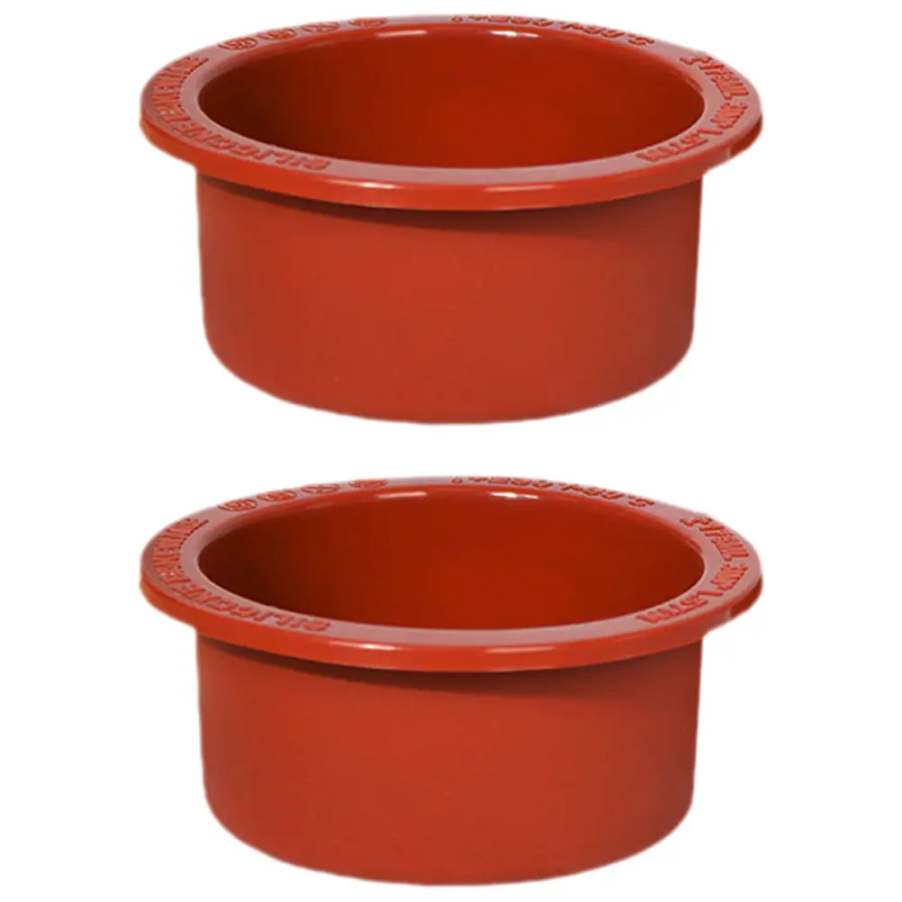 2 Pcs 3in Coffee Color Round Baking Silicone Mold Cake Pan Easy Demould Clean Reusable Baking Tools Cake Making