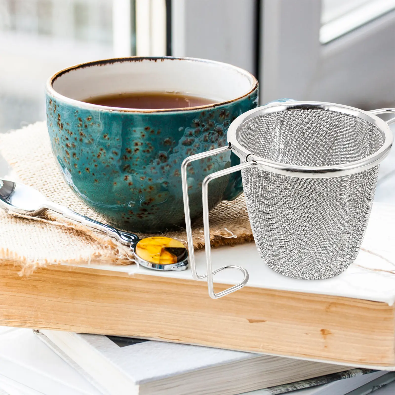 Stainless Steel Tea Strainer Reusable Silver Infuser Creative Tea Filter Accessory Fine Mesh Prevents Leaves Easy Clean Dry