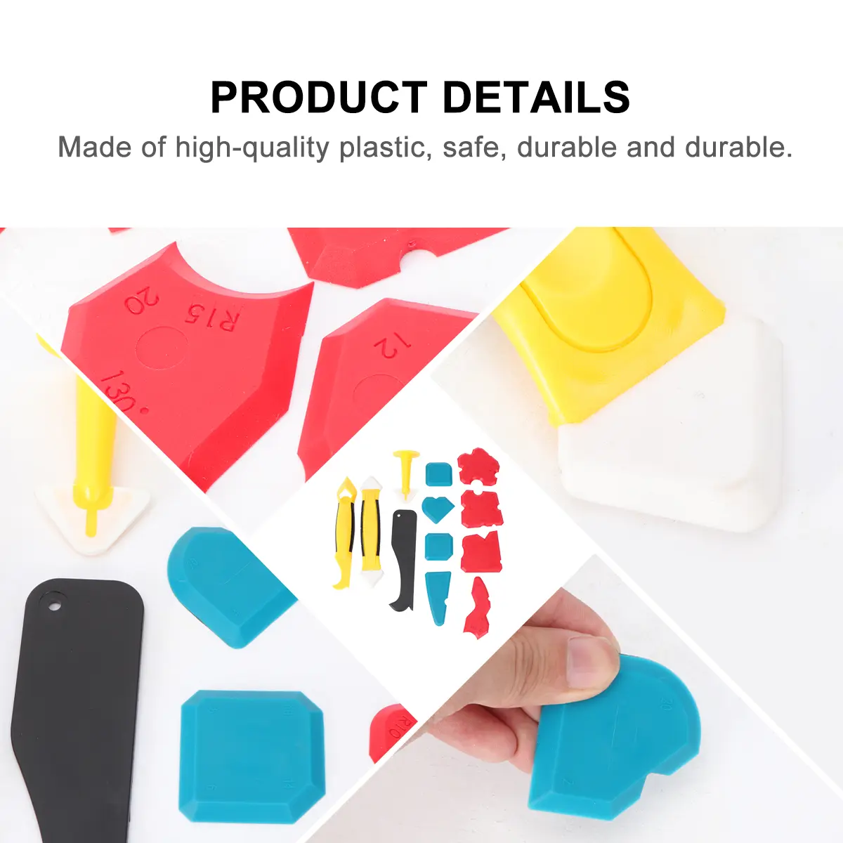 12 Pieces Caulk Nozzle Tip Sealant Scraper Glue Shovel Glass Spatula Silicone Grout Cleaner Kitchen Bathroom Fitter Sink DIY