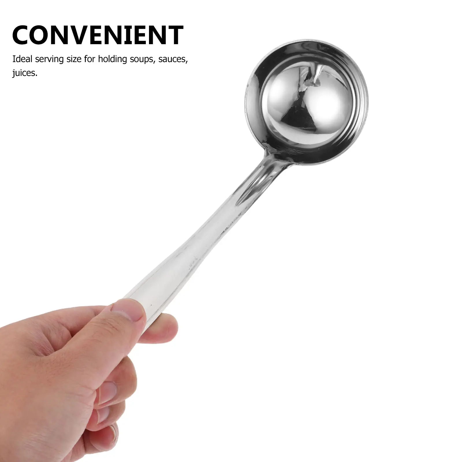Spoon with Hook Ladle Colander Metal Soup Spoons Long Stainless Steel Ladles for Serving