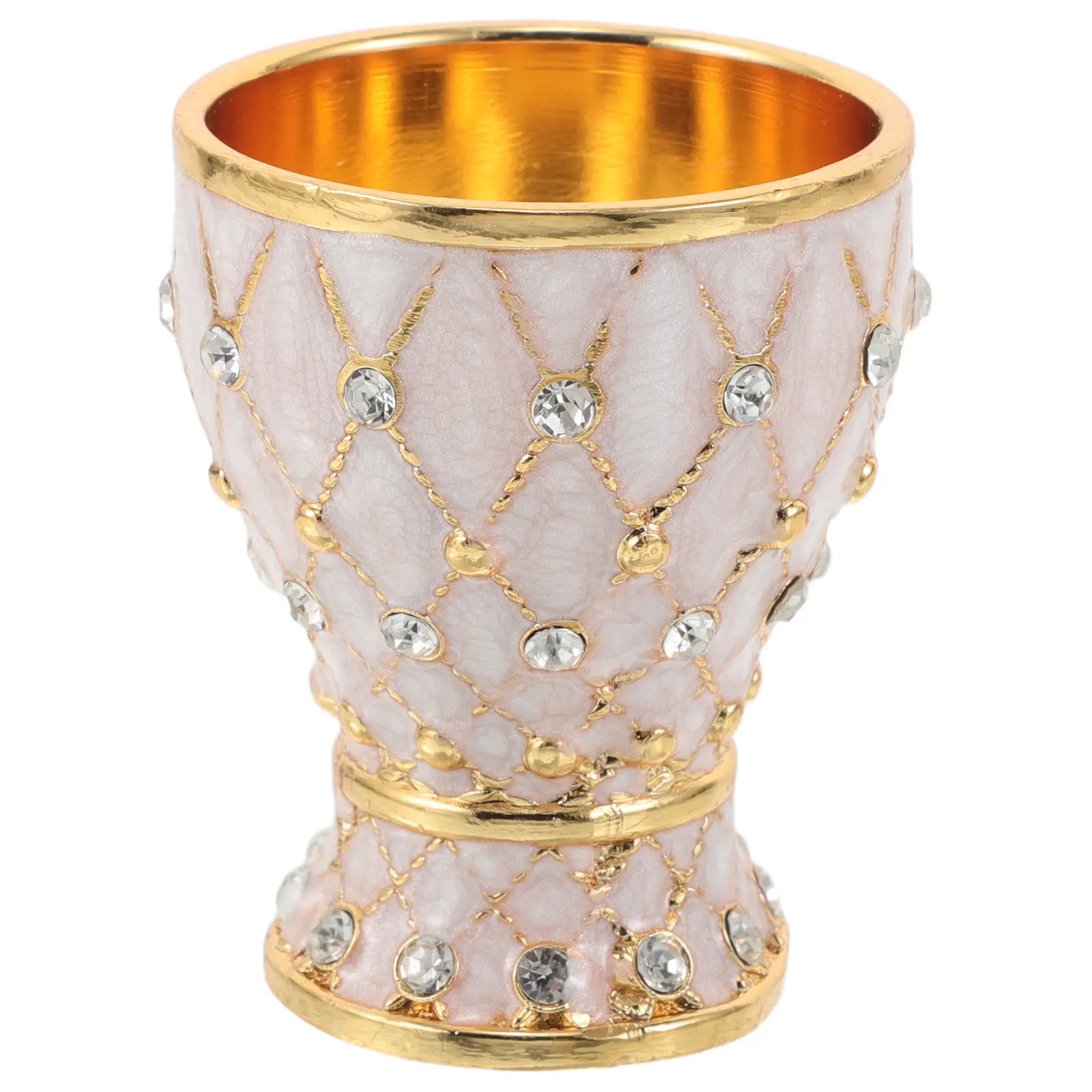 Vintage Style Metal Goblets Anti-Spill Party Cups Retro European Elegant Drinking Mugs Festival Shot Glass for Family