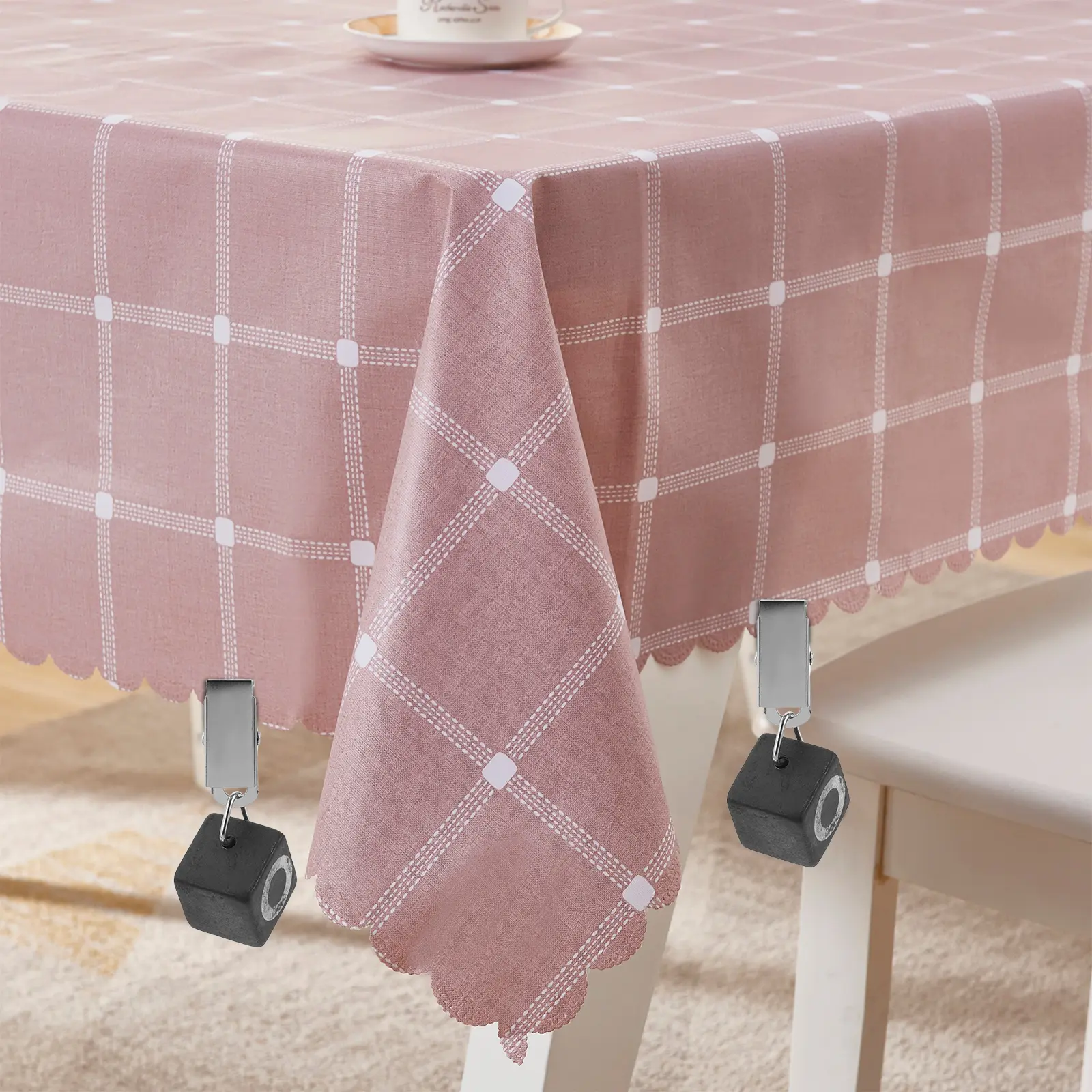 4 Pcs Clips Marble Weights for Square Oval Tablecloths Dress Hanging Windy Days Outdoor Table Cloth Weights Stones