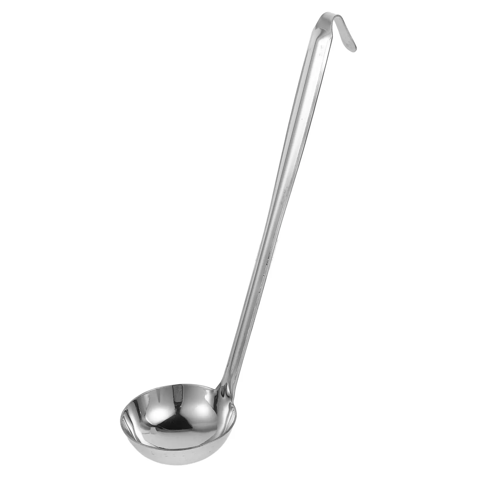 Spoon with Hook Ladle Colander Metal Soup Spoons Long Stainless Steel Ladles for Serving