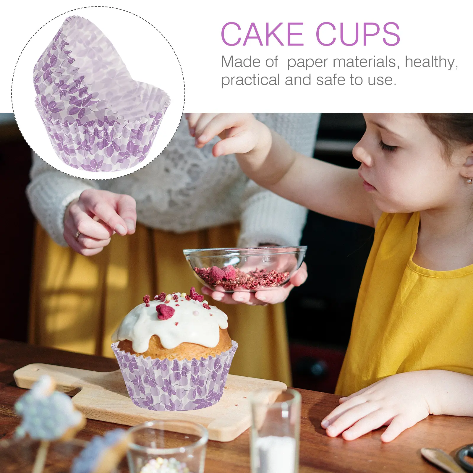 200 Pcs Cake Cups Baking Mold Cupcake Liners Wrapping Muffin Cups Parchment Pastry Disposable Premium Safe Durability