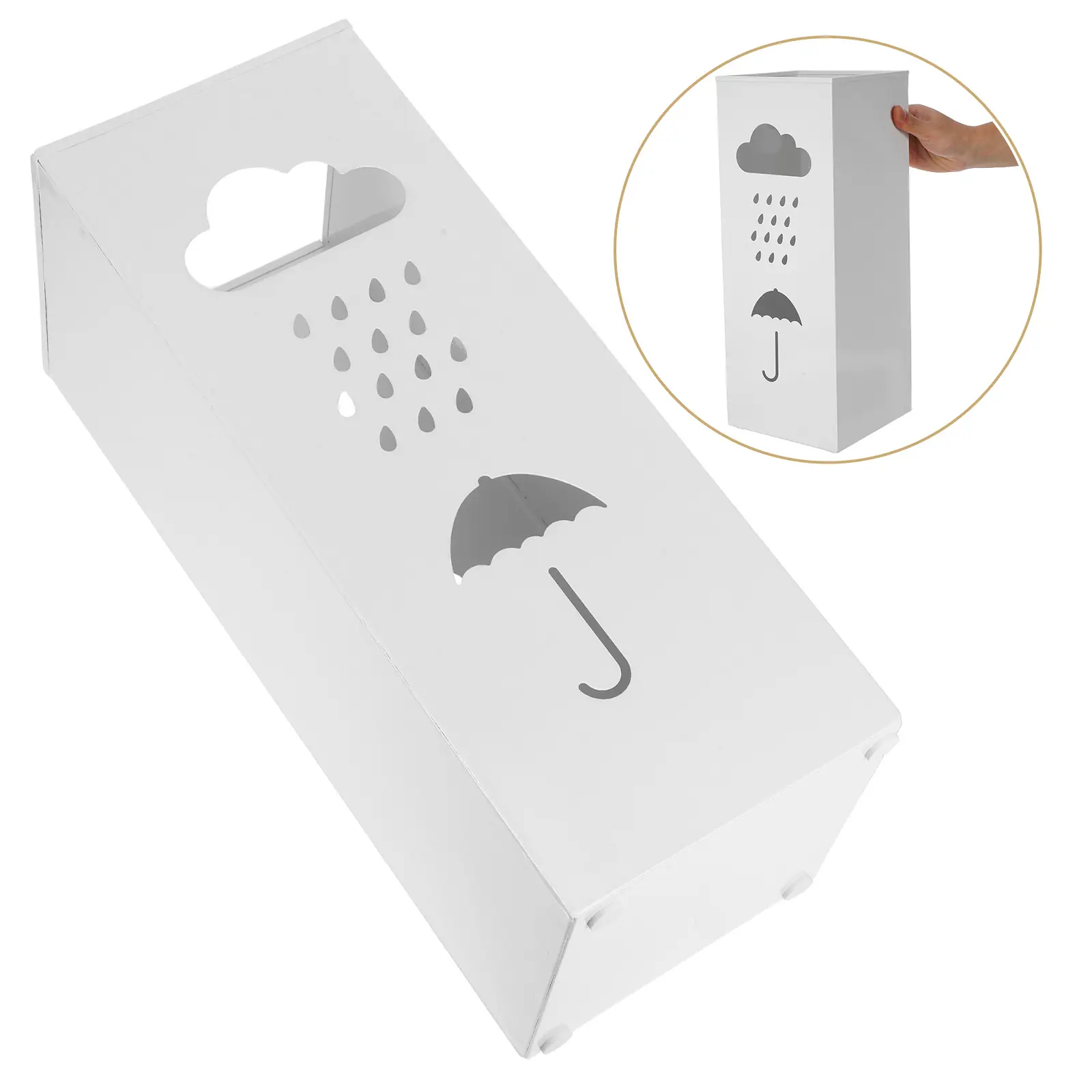 Modern Nordic Style Metal Umbrella Stand for Office Entryway Indoor Use Large Capacity Raindrop Design Iron for Canes