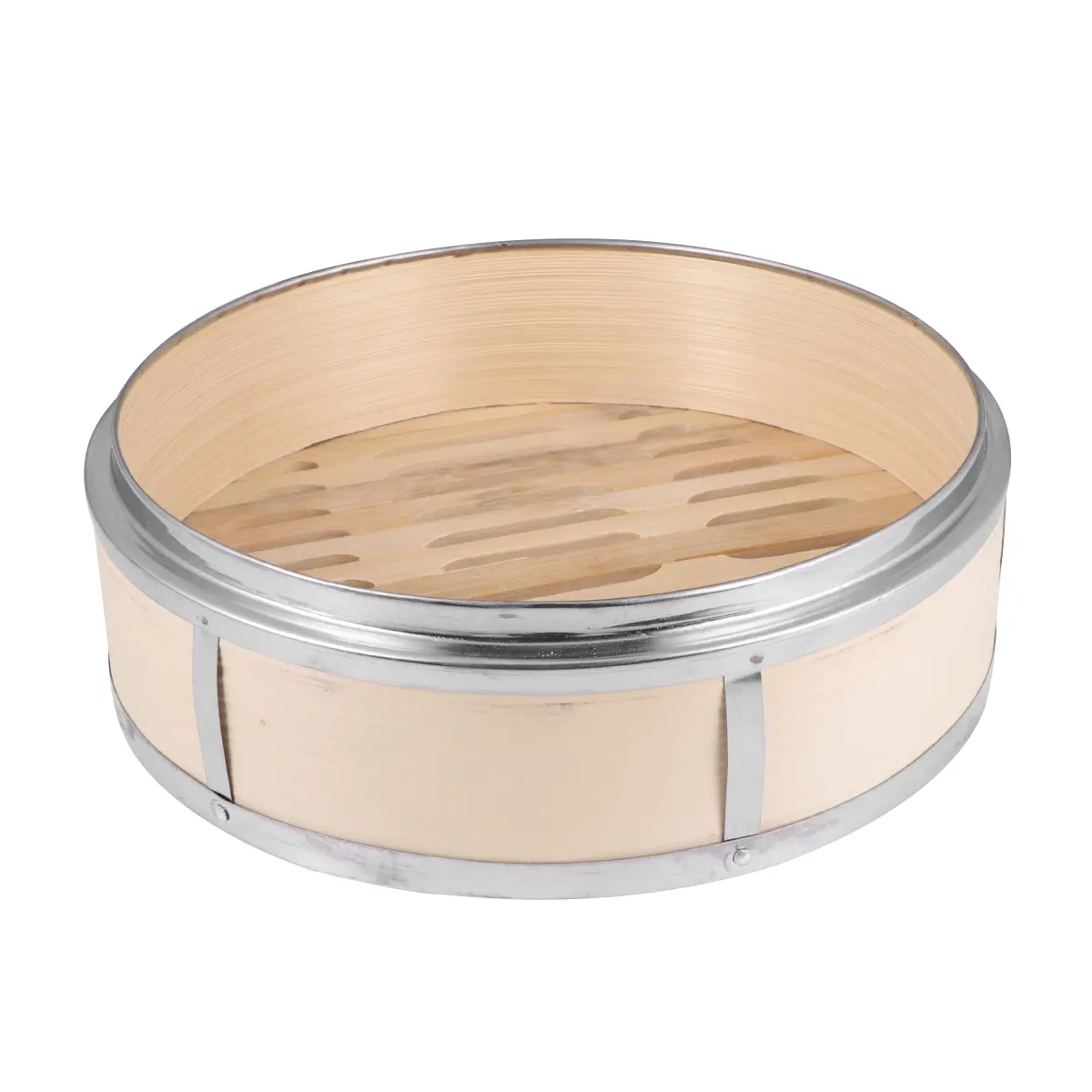 Bamboo Steamer Stainless Steel Banding Food Kitchen Wooden with Cover Practical Eco Friendly Safe Steam Stuffed Buns