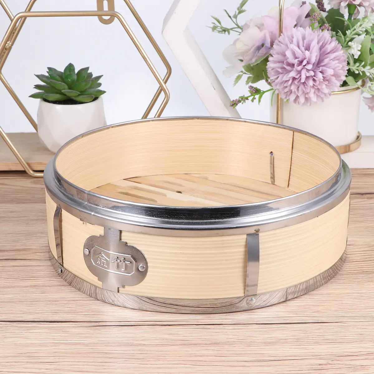 Bamboo Steamer Stainless Steel Banding Food Kitchen Wooden with Cover Practical Eco Friendly Safe Steam Stuffed Buns