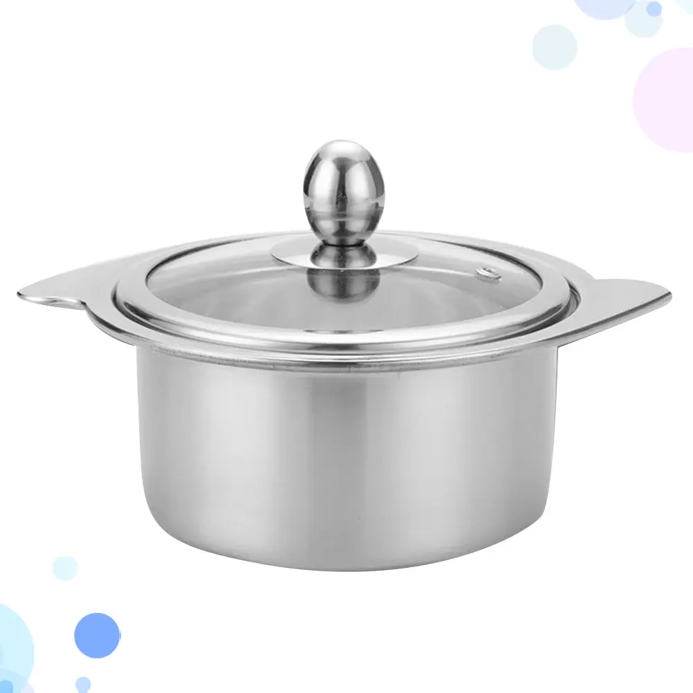 Stainless Steel Hot Pot Double Lid Cookware Induction Wok Saucepan Food Grade Chinese Hotpot Kitchen Barware