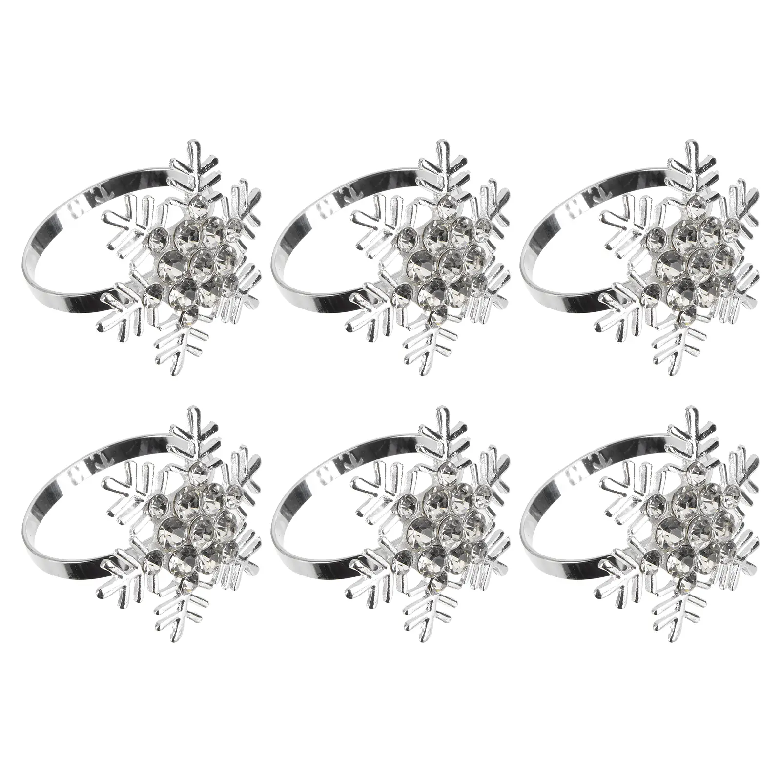 6 Pcs Napkin Rings Silver Metal Decorative Table Accessories Christmas Party Wedding Dinner Holiday Table Setting Kitchen Bar