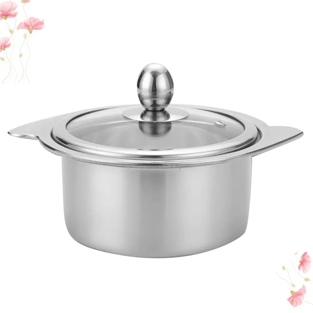 Stainless Steel Hot Pot Double Lid Cookware Induction Wok Saucepan Food Grade Chinese Hotpot Kitchen Barware