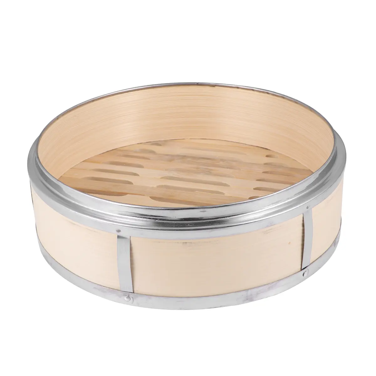 Bamboo Steamer Stainless Steel Banding Food Kitchen Wooden with Cover Practical Eco Friendly Safe Steam Stuffed Buns
