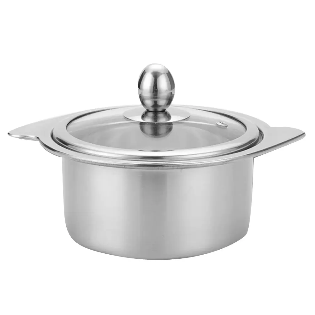 Stainless Steel Hot Pot Double Lid Cookware Induction Wok Saucepan Food Grade Chinese Hotpot Kitchen Barware